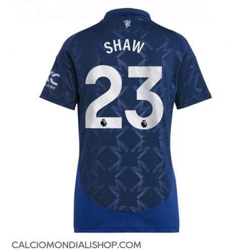 Maglie da calcio Manchester United Luke Shaw #23 Seconda Maglia Femminile 2024-25 Manica Corta